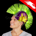 LED Mohawk Wig Green/Yellow/Purple